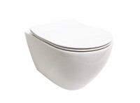 WC Keramik Set, wandhängend, spülrandlos, inkl WC Sitz mit Absenkautomatik und Schallschutzmatte
